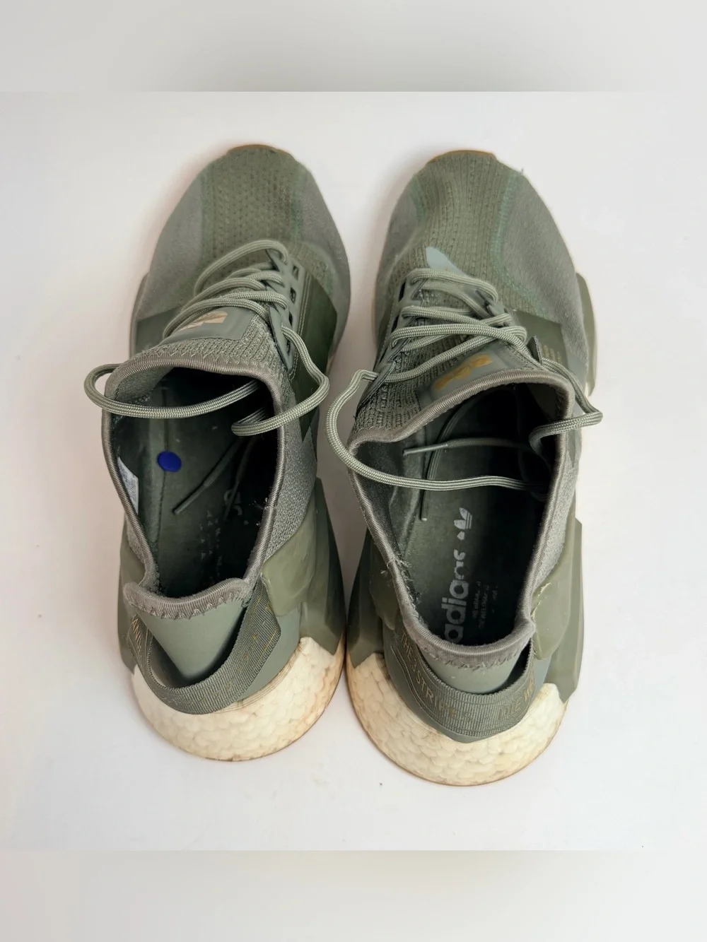 adidas Men’s Olive Green Sneakers with Gold Logo